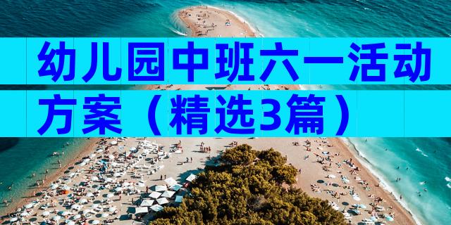 幼儿园中班六一活动方案（精选3篇）