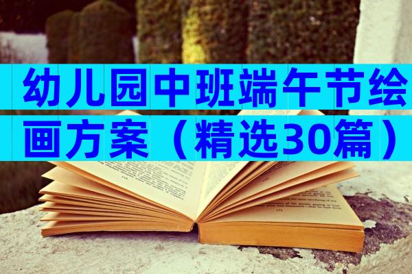 幼儿园中班端午节绘画方案（精选30篇）