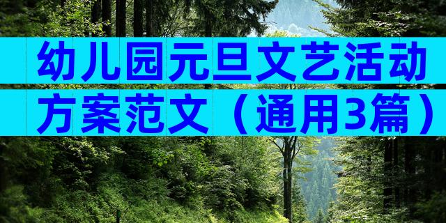 幼儿园元旦文艺活动方案范文（通用3篇）
