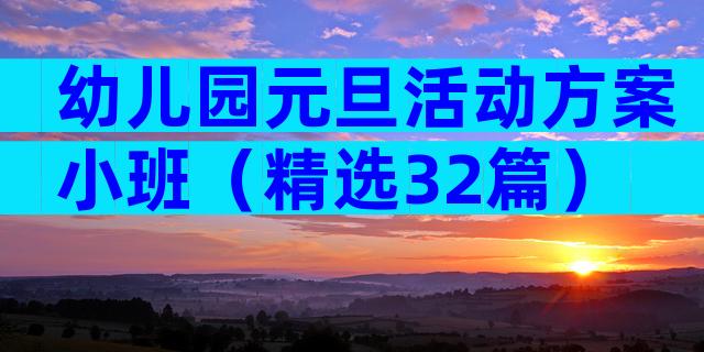 幼儿园元旦活动方案小班（精选32篇）