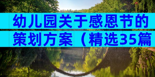 幼儿园关于感恩节的策划方案（精选35篇）