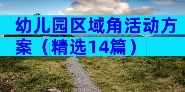 幼儿园区域角活动方案（精选14篇）