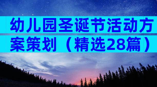 幼儿园圣诞节活动方案策划（精选28篇）