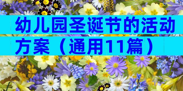 幼儿园圣诞节的活动方案（通用11篇）