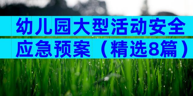 幼儿园大型活动安全应急预案（精选8篇）