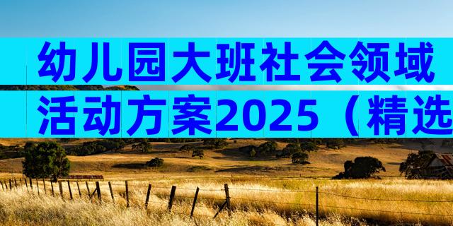 幼儿园大班社会领域活动方案2025（精选21篇）
