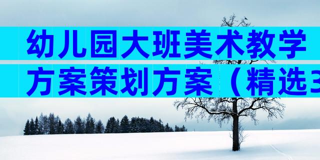 幼儿园大班美术教学方案策划方案（精选30篇）