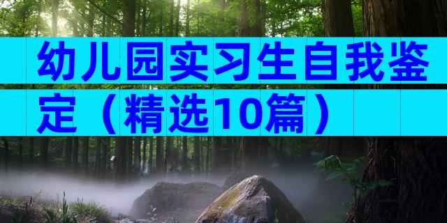 幼儿园实习生自我鉴定（精选10篇）