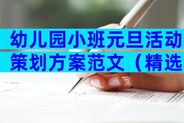 幼儿园小班元旦活动策划方案范文（精选3篇）