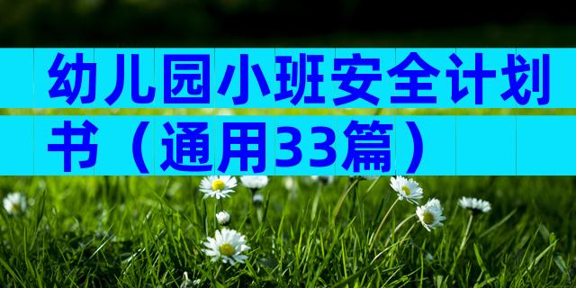 幼儿园小班安全计划书（通用33篇）