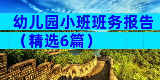 幼儿园小班班务报告（精选6篇）