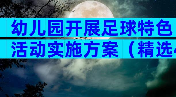 幼儿园开展足球特色活动实施方案（精选4篇）