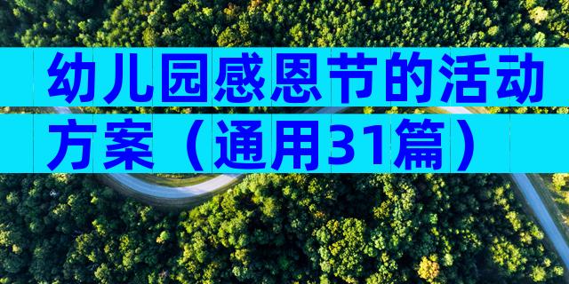 幼儿园感恩节的活动方案（通用31篇）