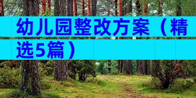 幼儿园整改方案（精选5篇）