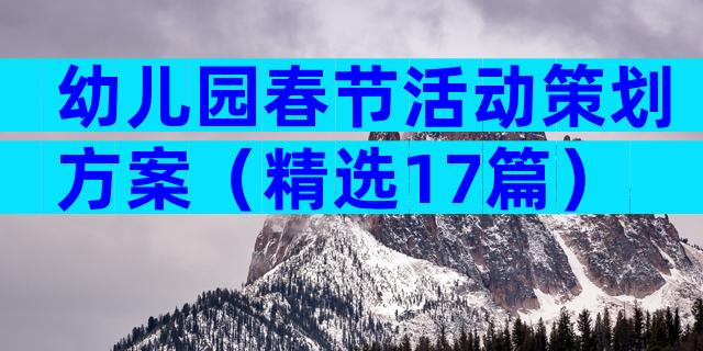 幼儿园春节活动策划方案（精选17篇）