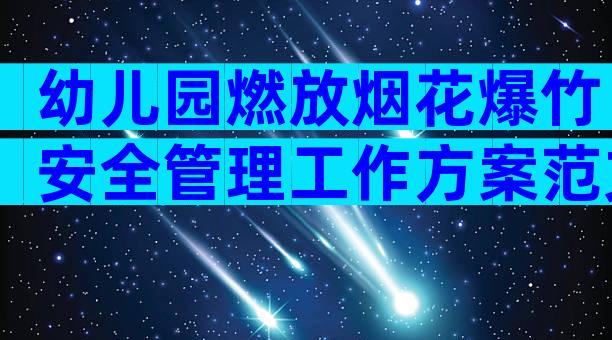 幼儿园燃放烟花爆竹安全管理工作方案范文（精选9篇）