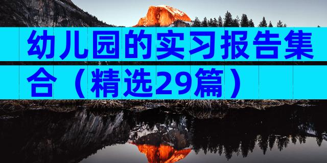 幼儿园的实习报告集合（精选29篇）