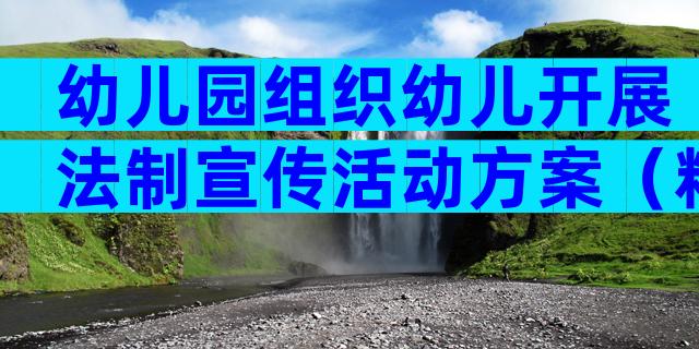 幼儿园组织幼儿开展法制宣传活动方案（精选29篇）