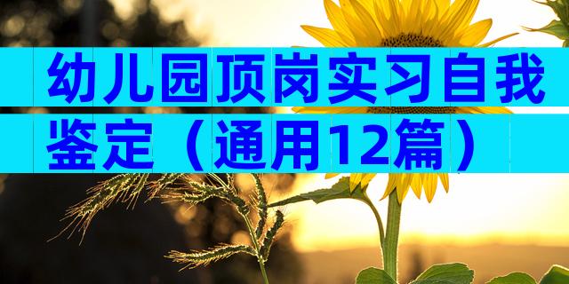 幼儿园顶岗实习自我鉴定（通用12篇）