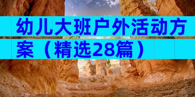 幼儿大班户外活动方案（精选28篇）