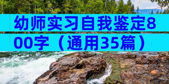 幼师实习自我鉴定800字（通用35篇）