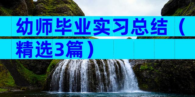 幼师毕业实习总结（精选3篇）