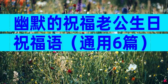 幽默的祝福老公生日祝福语（通用6篇）