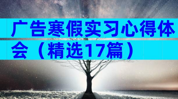 广告寒假实习心得体会（精选17篇）