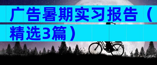 广告暑期实习报告（精选3篇）