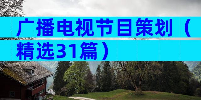 广播电视节目策划（精选31篇）