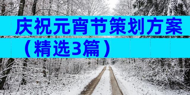 庆祝元宵节策划方案（精选3篇）
