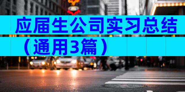 应届生公司实习总结（通用3篇）