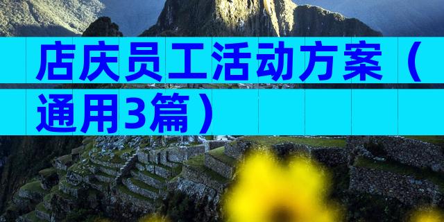 店庆员工活动方案（通用3篇）