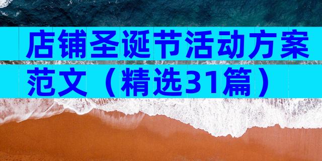 店铺圣诞节活动方案范文（精选31篇）