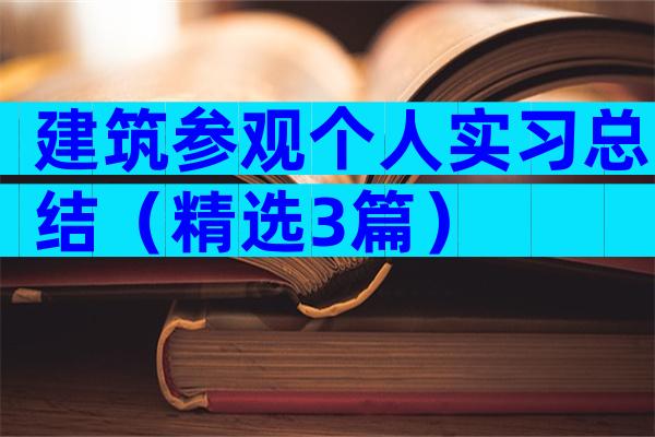 建筑参观个人实习总结（精选3篇）