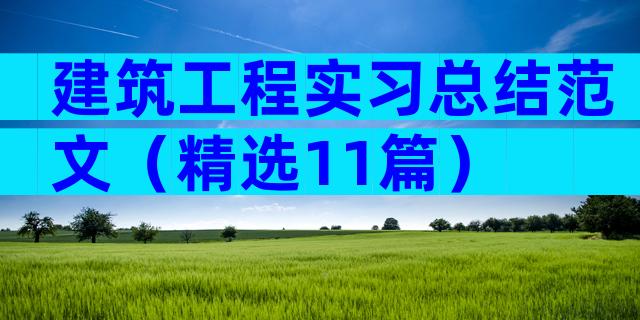 建筑工程实习总结范文（精选11篇）