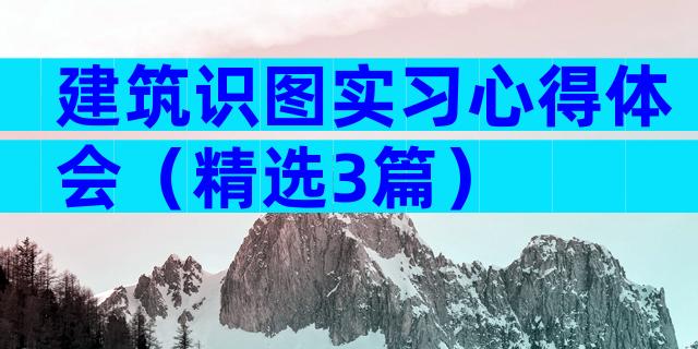 建筑识图实习心得体会（精选3篇）