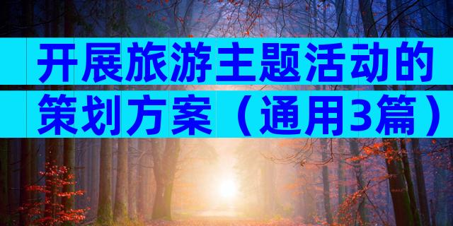 开展旅游主题活动的策划方案（通用3篇）
