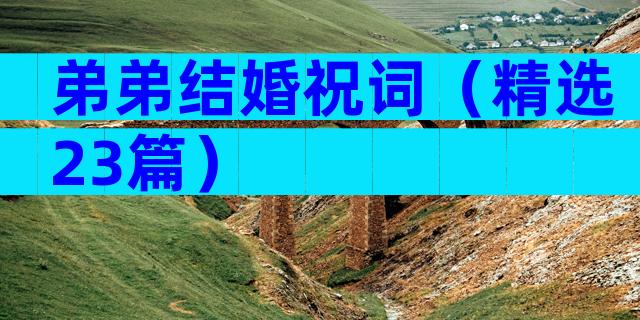 弟弟结婚祝词（精选23篇）