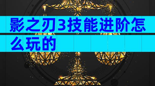 影之刃3技能进阶怎么玩的