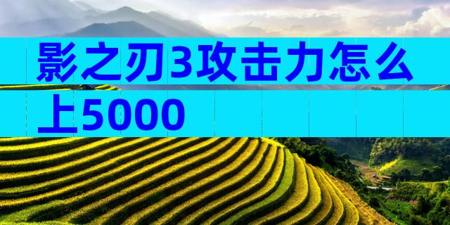 影之刃3攻击力怎么上5000