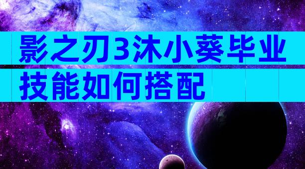 影之刃3沐小葵毕业技能如何搭配