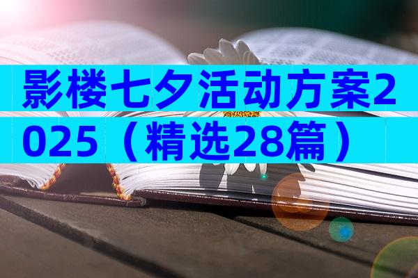 影楼七夕活动方案2025（精选28篇）