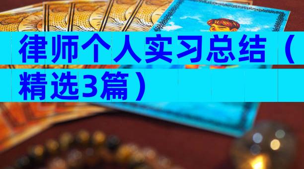 律师个人实习总结（精选3篇）