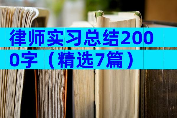 律师实习总结2000字（精选7篇）