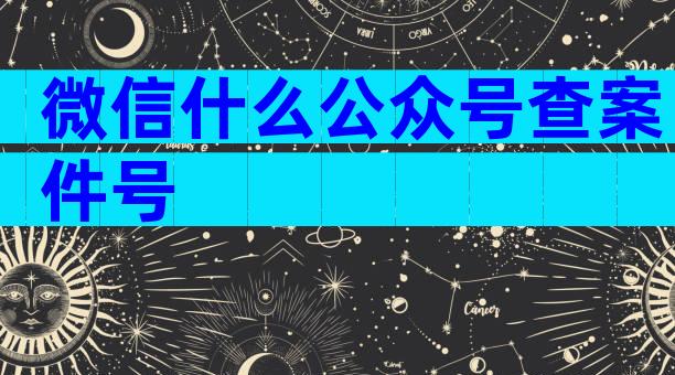 微信什么公众号查案件号