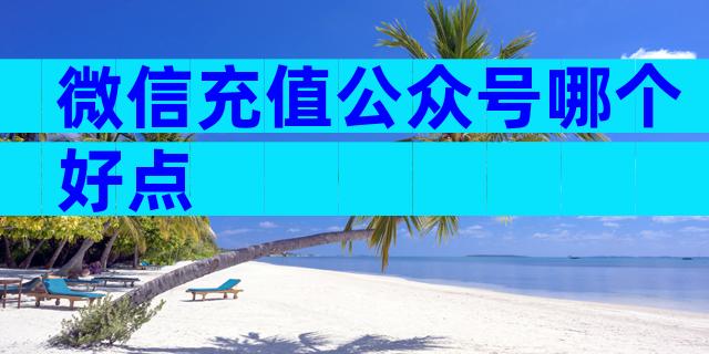 微信充值公众号哪个好点