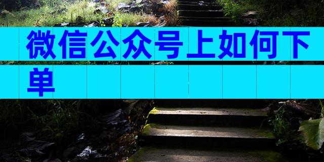 微信公众号上如何下单