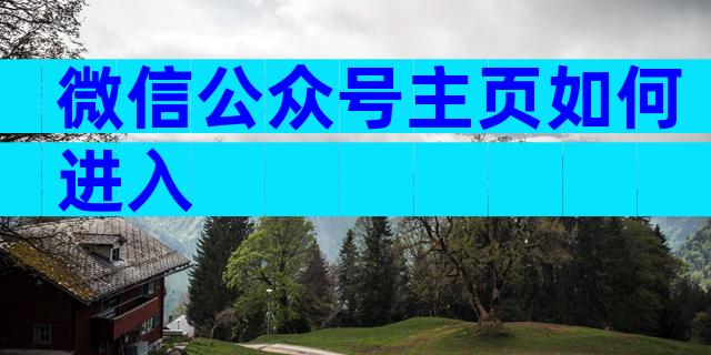 微信公众号主页如何进入