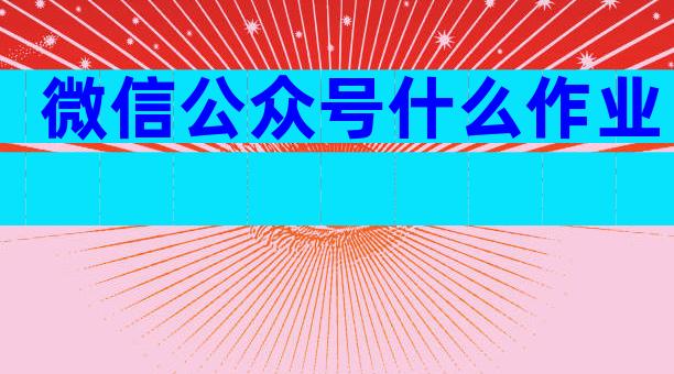 微信公众号什么作业